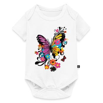 Butterfly Colorful Colorful Beautiful Art Nature - Baby Premium short-sleeve bodysuit - white - Front