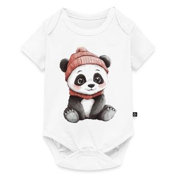 Panda mignon mignon bébé enfants animal ours dessin animé - Body à manches courtes Premium Bébé - blanc - Devant