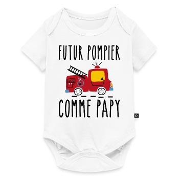 Futur pompier cadeau humour - Body à manches courtes Premium Bébé - blanc - Devant