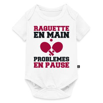 Raquette en main Ping Pong ping pong ping-pong - Body à manches courtes Premium Bébé - blanc - Devant