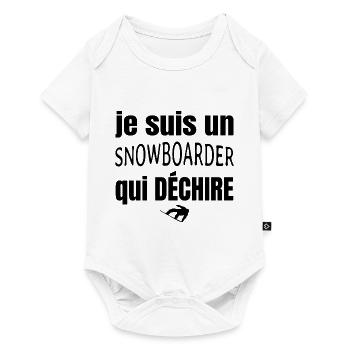 snowboarder qui déchire - Body à manches courtes Premium Bébé - blanc - Devant