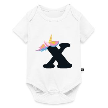 Unicorn Letter Rainbow Style "X" | be unique - Baby Premium short-sleeve bodysuit - white - Front