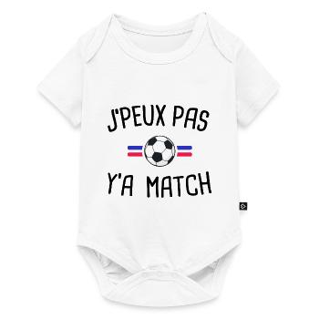 J'peux pas j'ai match de foot - Body à manches courtes Premium Bébé - blanc - Devant