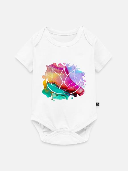 Lotusblume - Baby Premium Kurzarmbody - Weiß