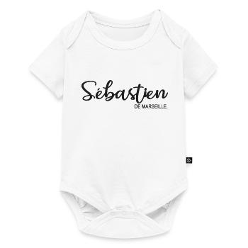 Sébastien de Marseille Cadeau Tshirt sebastien - Body à manches courtes Premium Bébé - blanc - Devant