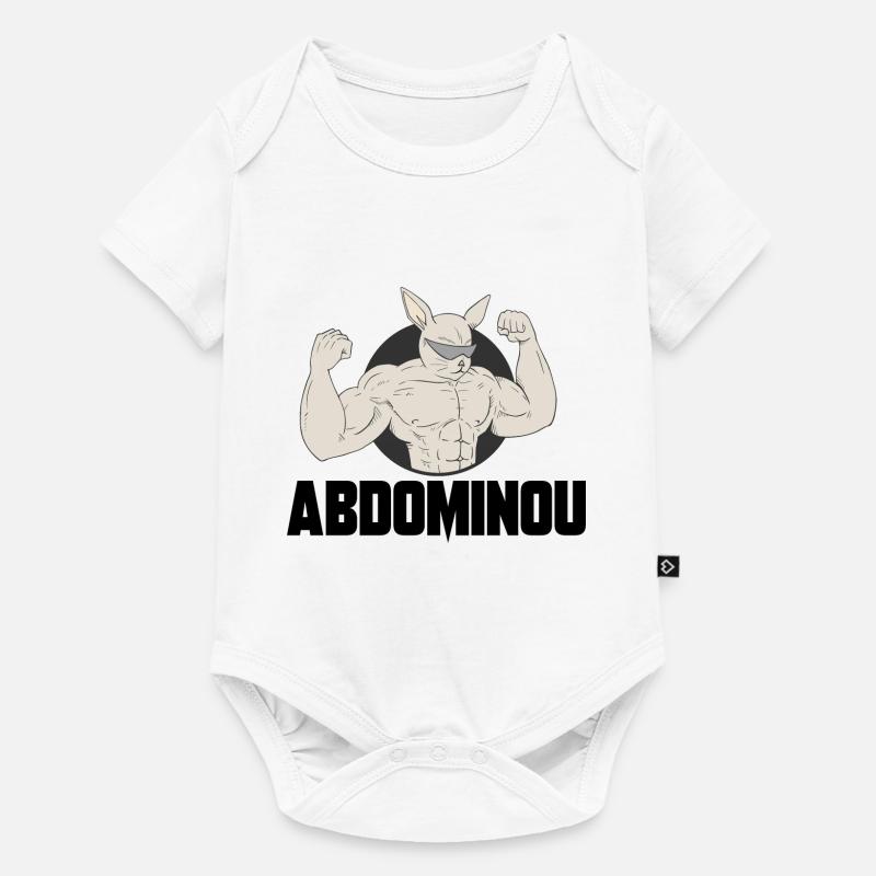 abdominou - Body à manches courtes Premium Bébé - blanc