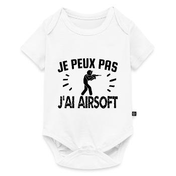 je peux pas j'ai airsoft - Body à manches courtes Premium Bébé - blanc - Devant