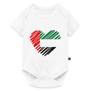 UAE Flag Heart Design - Baby Premium short-sleeve bodysuit - white - Front