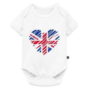 Conception du drapeau de l’Angleterre en forme de cœur - Body à manches courtes Premium Bébé - blanc - Devant