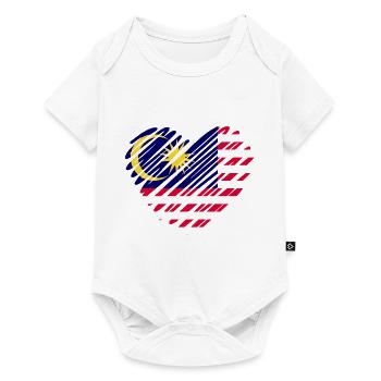 Malaysia Flag Heart Design - Baby Premium short-sleeve bodysuit - white - Front