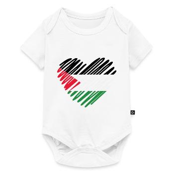 Drapeau de la Palestine en forme de cœur - Free Palestine - Body à manches courtes Premium Bébé - blanc - Devant