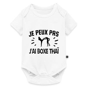 je peux pas j'ai boxe thaï - Body à manches courtes Premium Bébé - blanc - Devant