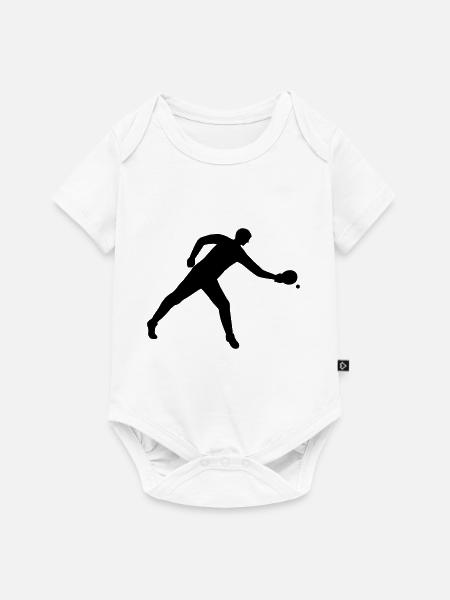 Tischtennis dynamisch - Baby Premium Kurzarmbody - Weiß