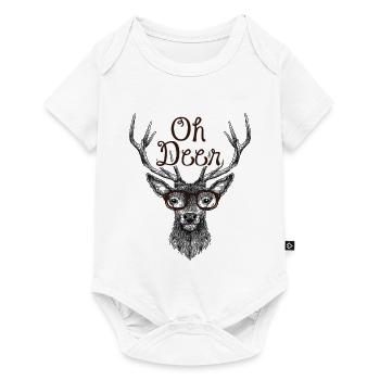 Cerf de cerf sauvage lunettes nature animale - Body à manches courtes Premium Bébé - blanc - Devant