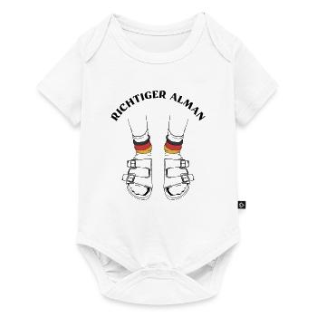 Richtiger Alman Sandalen weiße Socken - Baby Premium Kurzarmbody - Weiß - Vorne