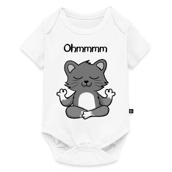 Ohmmm Une Méditation Chaton Chat Mignon Yoga - Body à manches courtes Premium Bébé - blanc - Devant