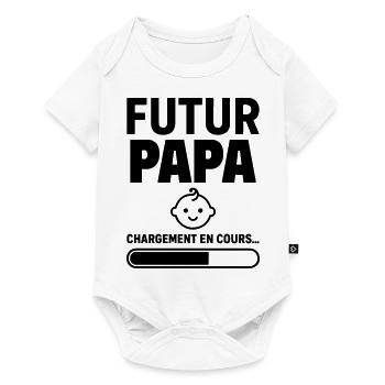 Annonce grossesse Futur papa Bientôt père - Body à manches courtes Premium Bébé - blanc - Devant