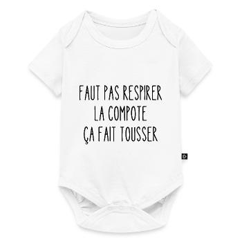 faut pas respirer la compote - Body à manches courtes Premium Bébé - blanc - Devant