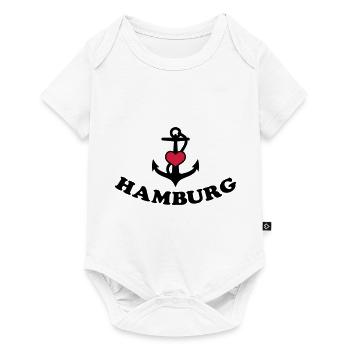 21 Hamburg Anker Herz 2c - Baby Premium Kurzarmbody - Weiß - Vorne