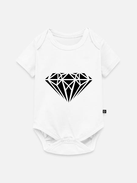 diamant - Baby Premium Kurzarmbody - Weiß