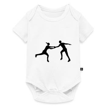 Couple de patinage artistique en harmonie - Body à manches courtes Premium Bébé - blanc - Devant