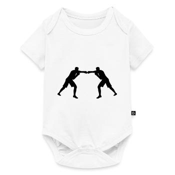 Einheit durch Farben! Zwei bunte Boxfiguren im Gle - Baby Premium Kurzarmbody - Weiß - Vorne