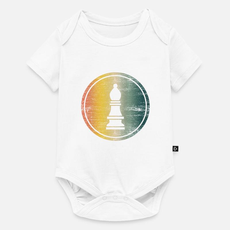Schach Bauer Läufer Springer Geschenk Idee Nerds - Baby Premium Kurzarmbody - Weiß