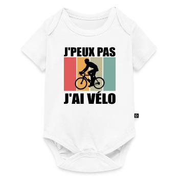 J'peux pas j'ai vélo, cycliste, cyclisme - Body à manches courtes Premium Bébé - blanc - Devant