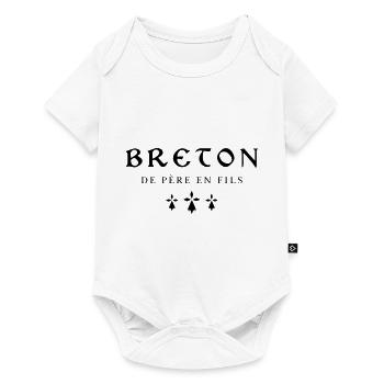 Breton de père en fils - Body à manches courtes Premium Bébé - blanc - Devant
