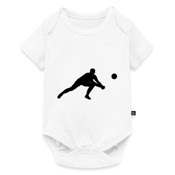 Black silhouette of a volleyball player - Baby Premium short-sleeve bodysuit - white - Front