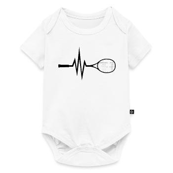 Mon coeur bat pour le tennis - balle Sport - Body à manches courtes Premium Bébé - blanc - Devant
