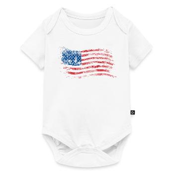 Fahne USA Flagge Amerika Vintage United States old - Baby Premium Kurzarmbody - Weiß - Vorne