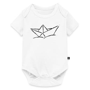 Croquis de bateau en papier - Body à manches courtes Premium Bébé - blanc - Devant