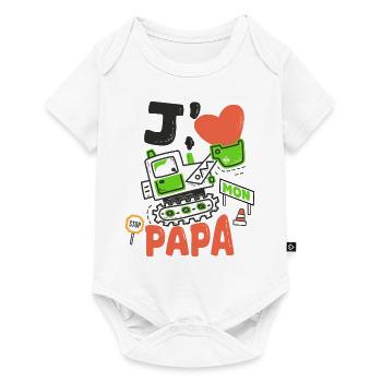 J'aime mon papa cadeau père et fils fille - Body à manches courtes Premium Bébé - blanc - Devant