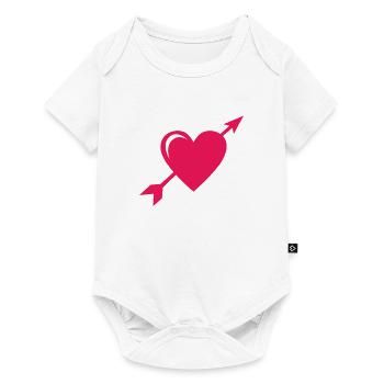 Coeur avec flèche - Body à manches courtes Premium Bébé - blanc - Devant
