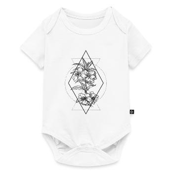 Pflanze mit Geometrie - Baby Premium Kurzarmbody - Weiß - Vorne