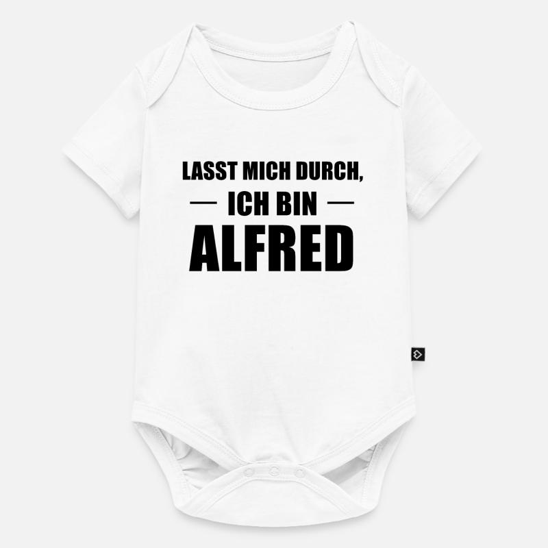 Alfred Name Spruch Geschenk Idee - Baby Premium Kurzarmbody - Weiß