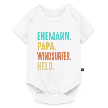 Windsurfen Papa Vater Windsurfer Surfer Vatertag - Baby Premium Kurzarmbody - Weiß - Vorne