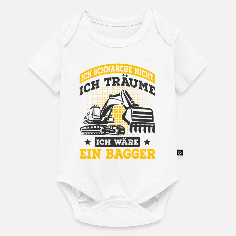 Baggerfahrer - Baby Premium Kurzarmbody - Weiß
