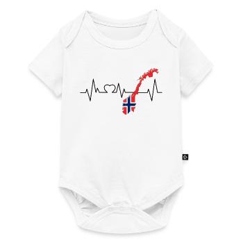 Rythme cardiaque de la Norvège - Body à manches courtes Premium Bébé - blanc - Devant