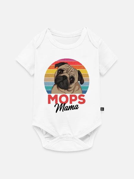 Mops - Baby Premium Kurzarmbody - Weiß