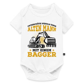 Baggerfahrer - Baby Premium Kurzarmbody - Weiß - Vorne