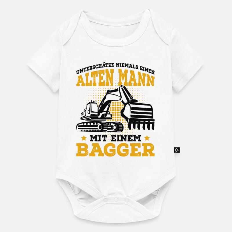 Baggerfahrer - Baby Premium Kurzarmbody - Weiß