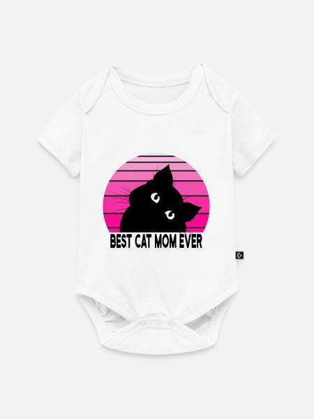 Katzen Mama - Baby Premium Kurzarmbody - Weiß
