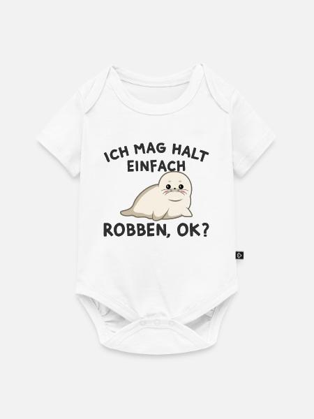 Robbe - Baby Premium Kurzarmbody - Weiß