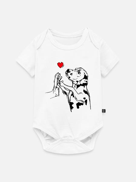 Dalmatiner Liebe Frauchen Hunde - Baby Premium Kurzarmbody - Weiß