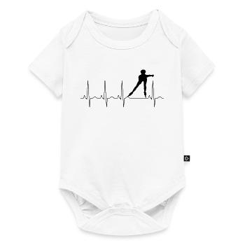 Mon cœur bat pour le patinage en ligne - Body à manches courtes Premium Bébé - blanc - Devant