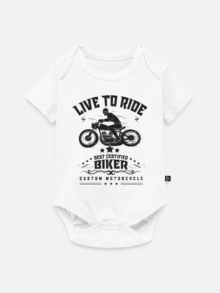 LIVE TO RIDE - Baby Premium Kurzarmbody - Weiß