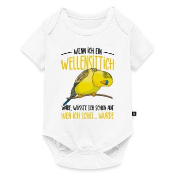 Wellensittich - Baby Premium Kurzarmbody - Weiß - Vorne