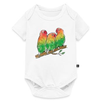 Perroquets aquarelles - Body à manches courtes Premium Bébé - blanc - Devant